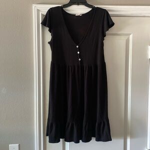 Black Button-Front Dress